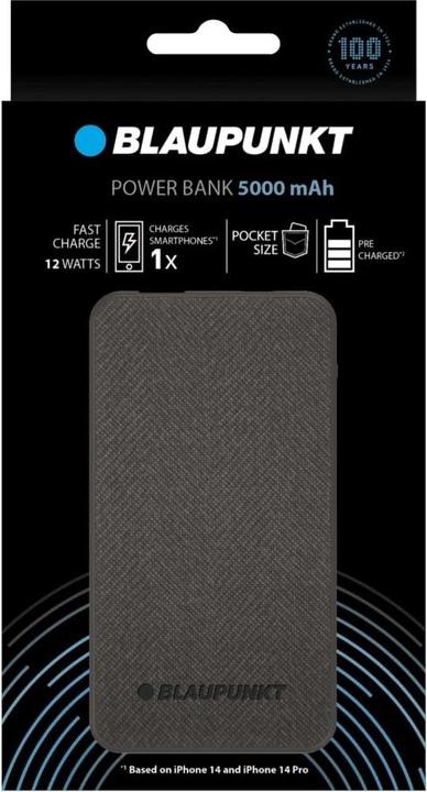Image du produit Blaupunkt Banque d'alimentation 5000 mAh (5000 mAh, 12 W, 18.50 Wh)