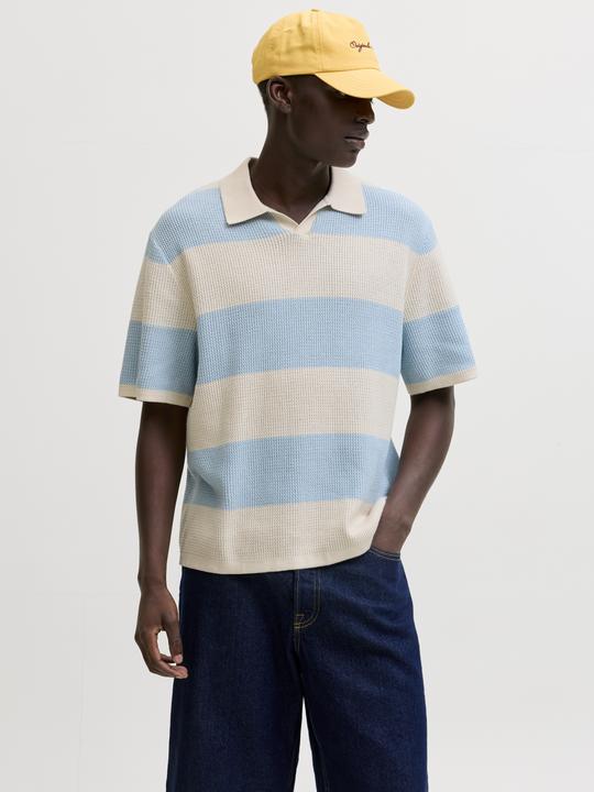 Produktbild Jack & Jones Jorliam Knit Stripe Split Neck Styd Ss26 (XL)