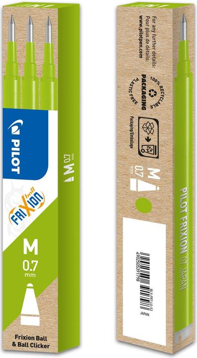 Produktbild Pilot FriXion Refill Set à 3 (3 Stück, Hellgrün, 0.35 mm)