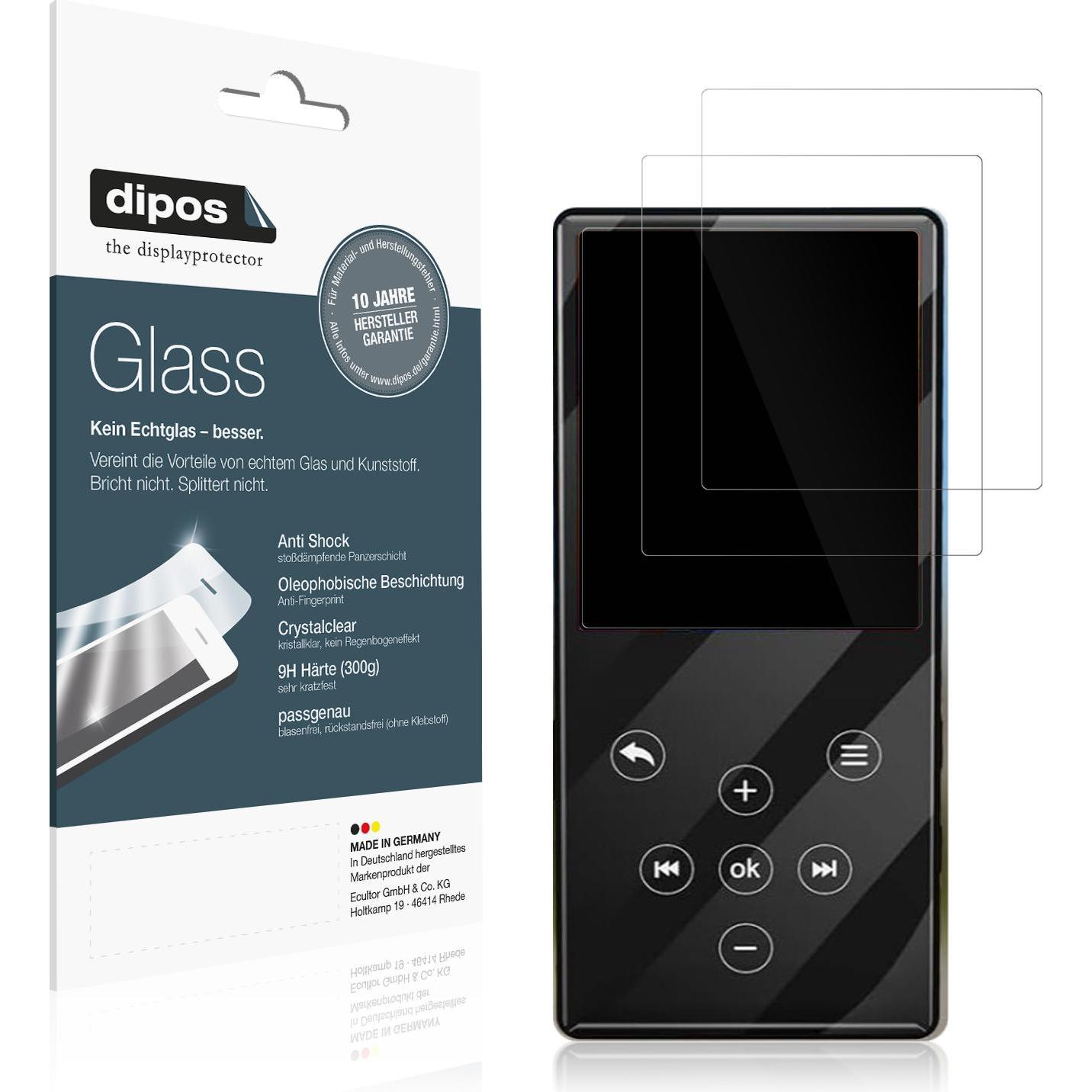 Dipos Anti-Shock Displayschutz 9H, MP3 + Media-Player Zubehör