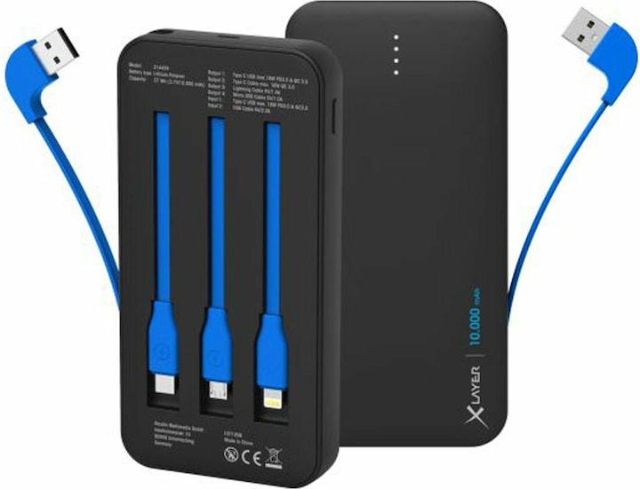 Produktbild Xlayer Powerbank Plus AllinOne (10000 mAh, 18 W, 37 Wh)