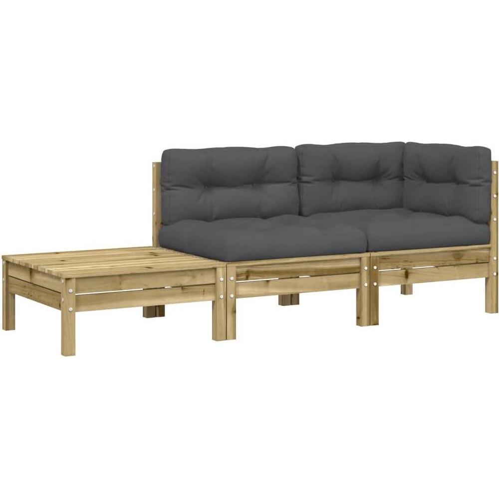 VidaXL, Gartenlounge, 10-tlg. Garten-Lounge-Set mit Kissen