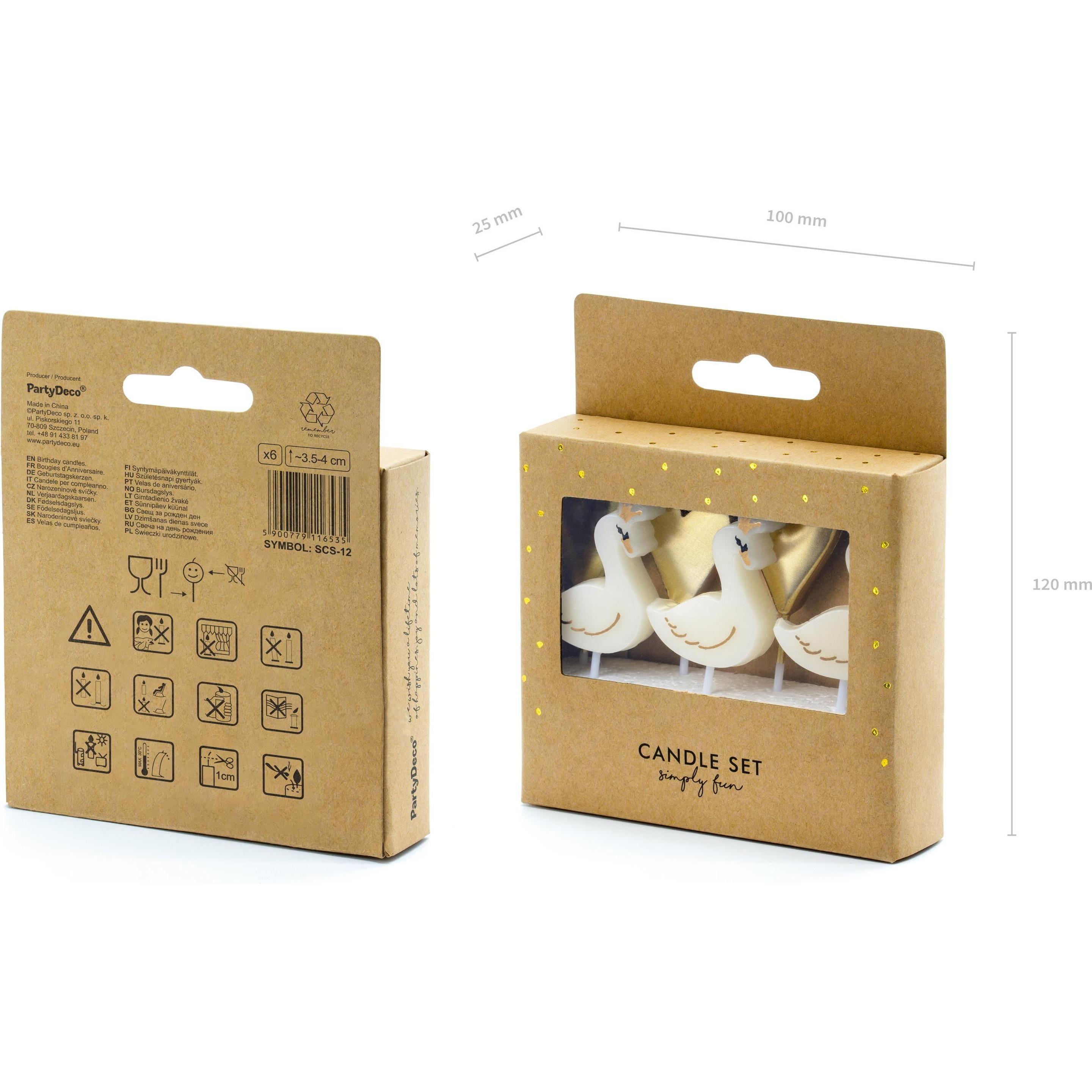 Thumbnail - Partydeco, Kerzen, Schwan-Kerzen (6 Stck.) (6 Stk.)