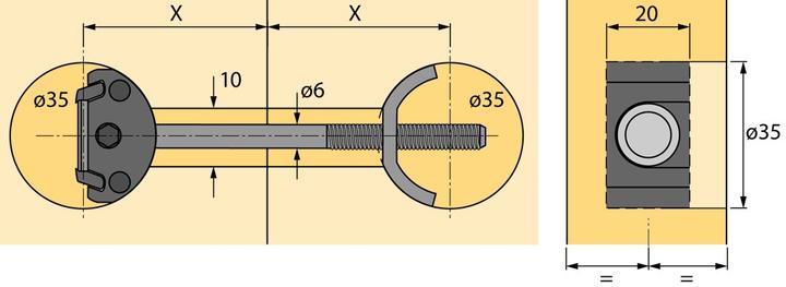 Actual product image Hettich Arbeitsplatten-Verbinder AVB 4 (Connection fitting, 1 pcs.)