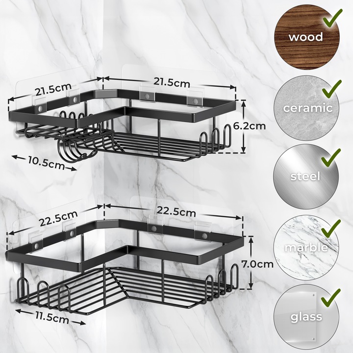 Wilford & Sons Corner (22.5 x 22.5 x 7 cm, 21.5 x 21.5 x 6.5 cm)