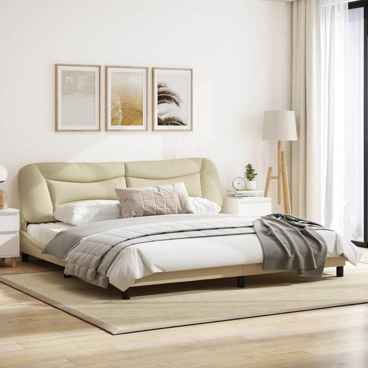 Actual product image VidaXL Bed frame with fabric headboard (200 x 200 cm)