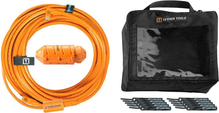 Produktbild Tether Tools USB-C 3.1 Kabel, USB-C / USB-C, 9.4m gerade zu rechtwinklig, 9.4 m, Orange (9.40 m, USB 3.1)