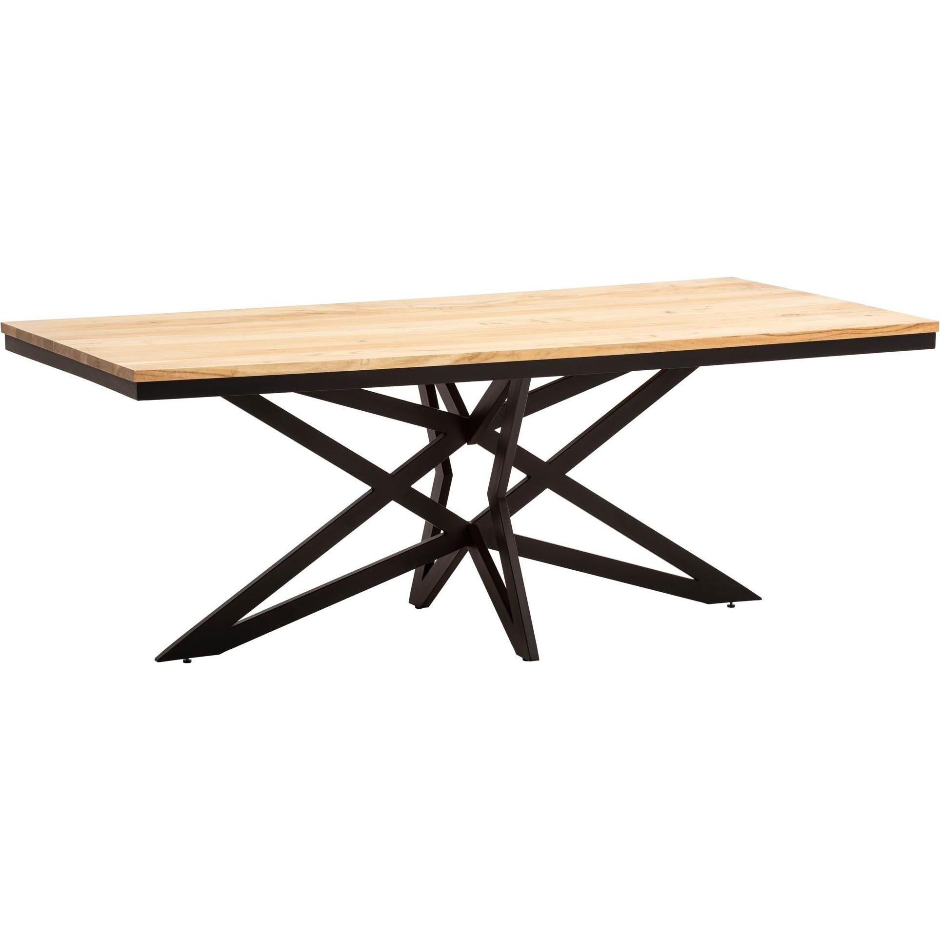 FineBuy, Esstisch, Esszimmertisch Esstisch 200 cm Akazie Massivholz Küchentisch Industrial