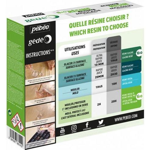 Thumbnail - Pebeo, Künstlerfarbe + Bastelfarbe, Bio-Kristallharz Set (150 ml)