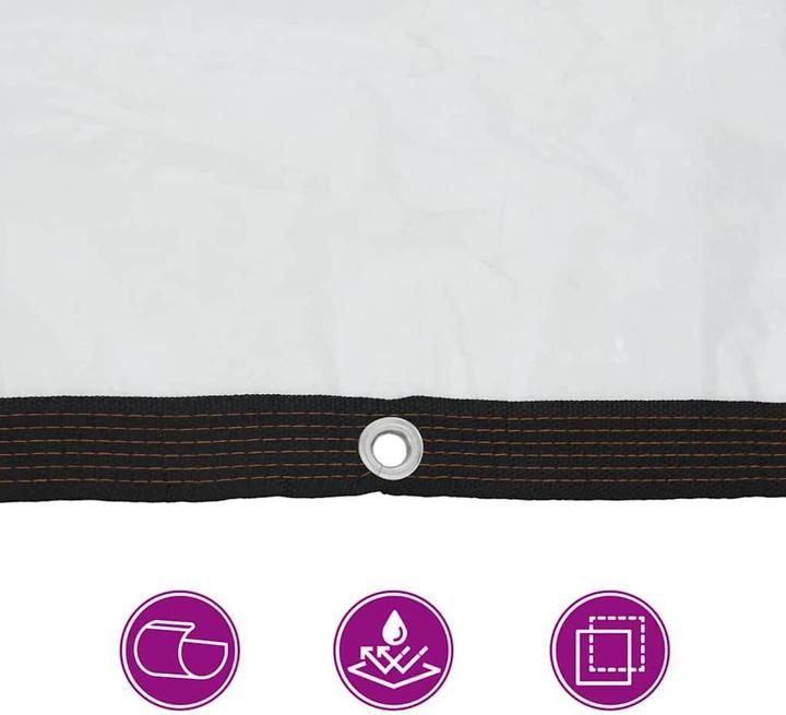 Actual product image VidaXL Transparent tarpaulin with eyelets 8x12 m polyethylene transparent tarpaulin