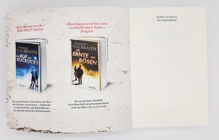 Actual product image Der Seidenspinner (German, Christoph Göhler, Kristof Kurz, Robert Galbraith, Wulf Bergner, 2016)