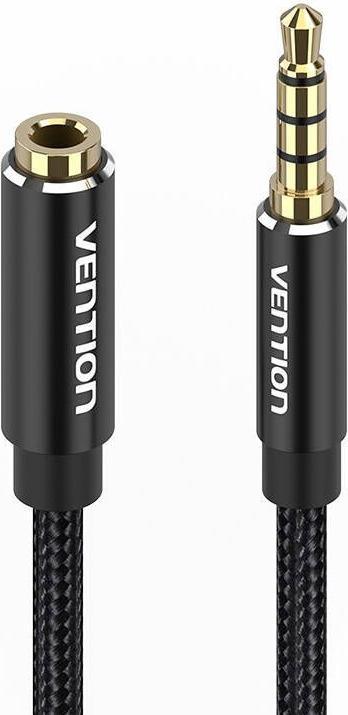 Actual product image Vention TRRS 3.5mm Male to 3.5mm Female Audio Extender 5m BHCBJ Black (5 m, 3.5mm jack (AUX))