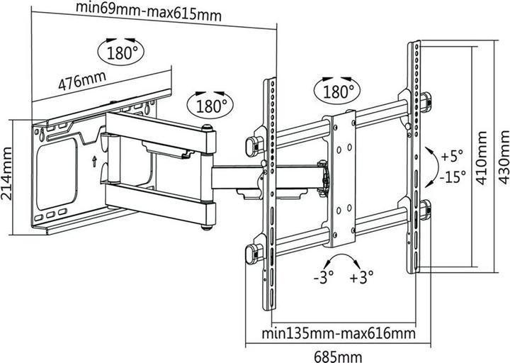 Produktbild Cabletech UCH0205 (Wand, 60 kg, 37" - 70")