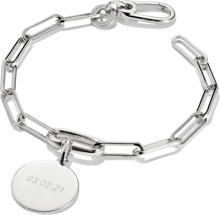 Immagine prodotto Thomas Sabo Charm Armband Paperclip mit einem Connect Link Silber (15 cm, Argento 925)