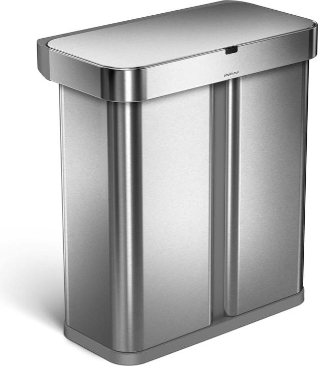 Simplehuman Waste garbage can Dual Compartmen 25 l, silver (25 l)
