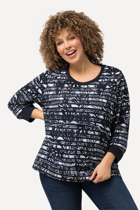 Produktbild Ulla Popken Sweatshirt, offene Kanten, Rundhals, Langarm (42, 44)