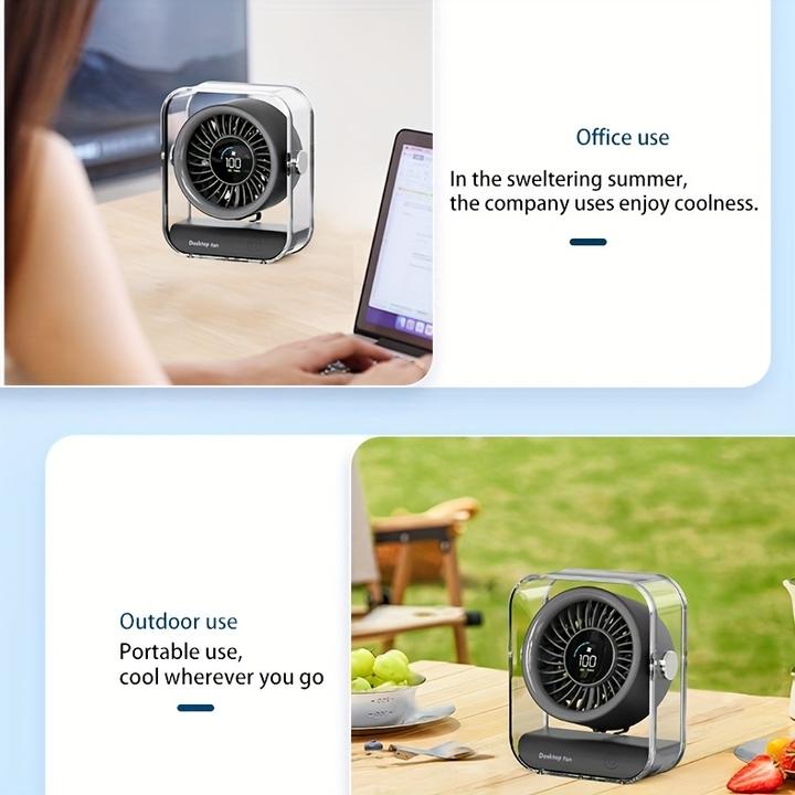 Produktbild PhoneLook er tragbarer Design-Tischventilator mit LED-Display (3 Geschwindigkeiten)