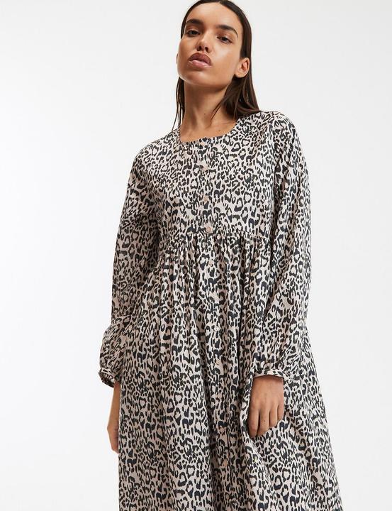 Produktbild La Redoute Collections Langes Kleid mit Animal-Print (XS)
