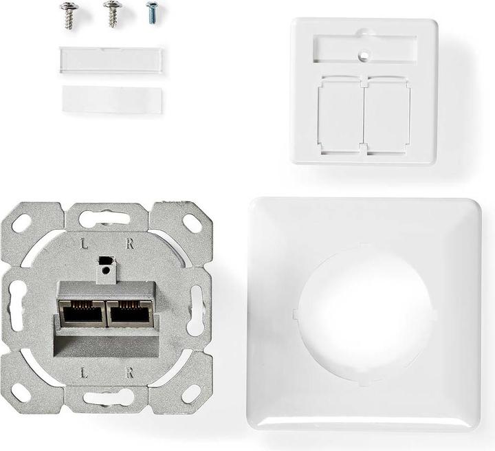 Productafbeelding Nedis Netwerk wandcontactdoos | inbouw | 2-poorts poort(en) | CAT7 | recht | contactdoos | verguld | PVC