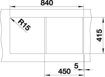 Produktbild Blanco Favum 45 S (Aufsatzspülbecken, 43.50 cm, 86 cm)