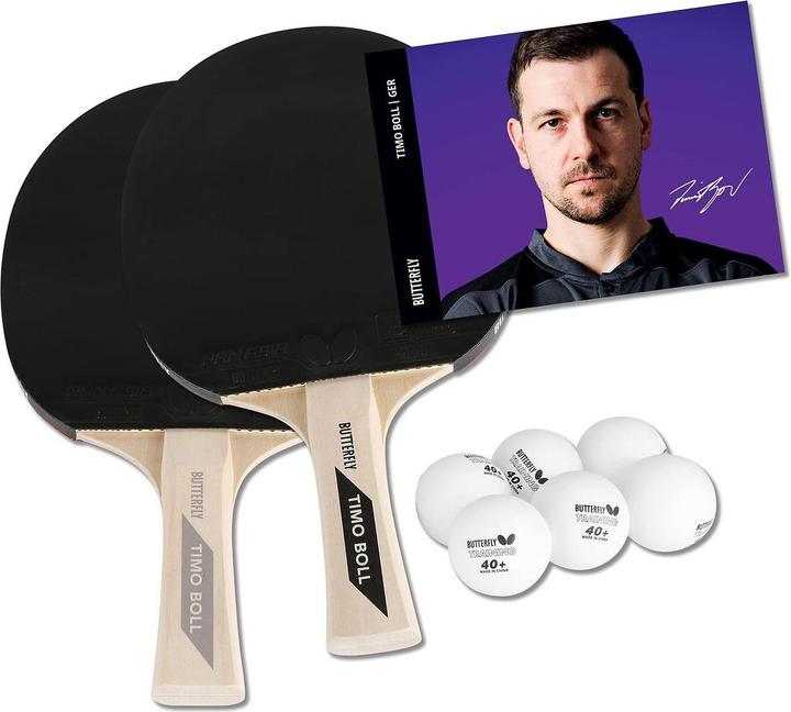 Butterfly Ping Tennis Racket Set Boll 2 arms, 6 balls