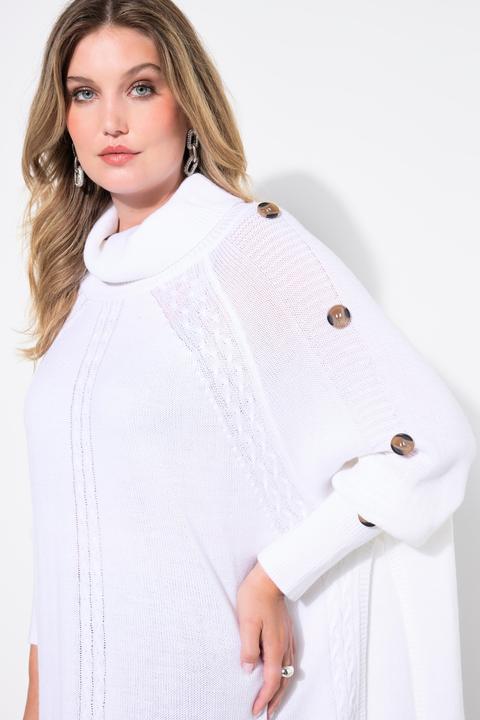 Produktbild Miamoda Pullover, Poncho-Style, Zopfmuster, Zipfelsaum (56)