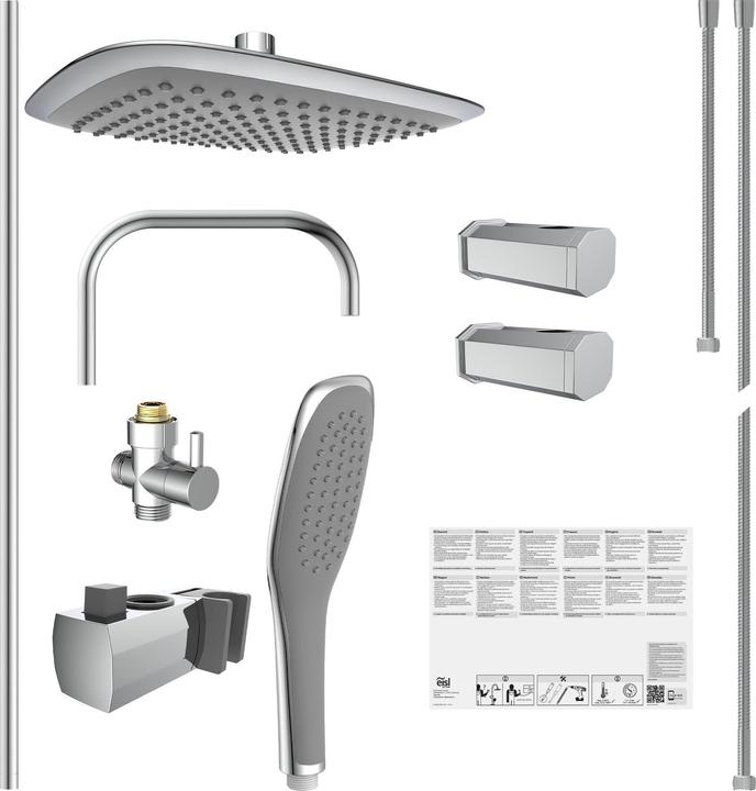 Produktbild Eisl Regendusche Bad EASY FRESH Überkopfbrause-Set Chrom Duschsystem Regenbrause DX12006