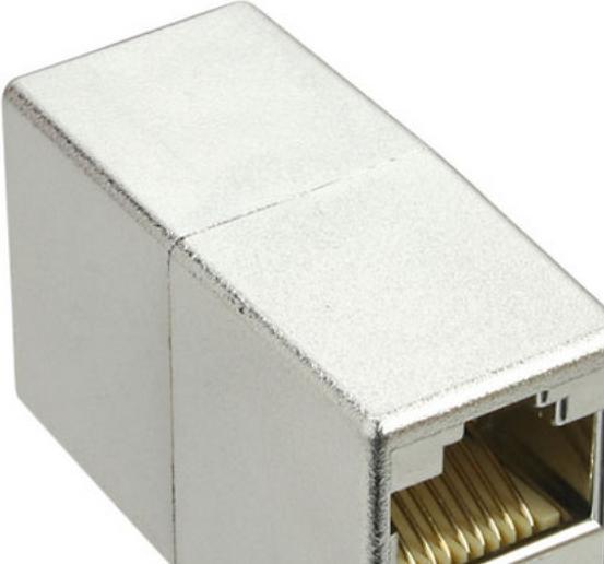 Produktbild Aquatuning Patchkabelkupplung 2x RJ45 Buchse geschirmt (S/UTP, CAT5e, 2 m)