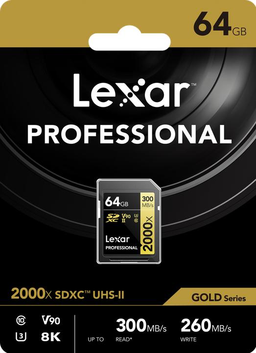 Actual product image Lexar Professional Gold 2000x (64 GB, SDXC, U3, UHS-II)