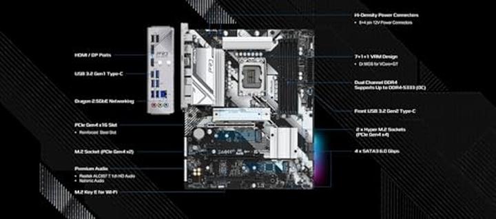 Actual product image AsRock MB Intel 1700 B760 PRO RS/D4 (LGA 1700, Intel B760, ATX)