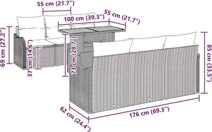 Actual product image vidaXL Garden sofa set