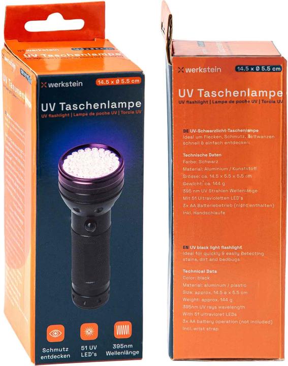 Immagine prodotto Werkstein Schwarzlicht-Taschenlampe (14.50 cm)