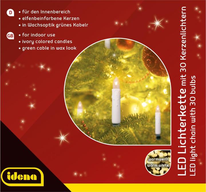 Actual product image Idena Candlelight chain LED 30 warm white for indoors (0.24 m)
