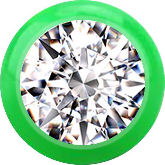Immagine prodotto Star Piercing Palla verde con cristallo d'argento (senza ottone, Materiale sintetico)