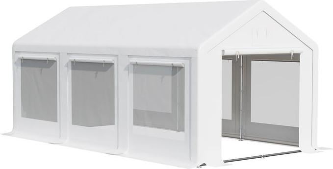 Swisshandel24 Large party tent 6x3m removable side walls doors windows outdoor party white (600 cm, 300 cm)