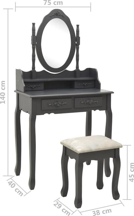 Actual product image vidaXL Kolman (75 x 69 x 140 cm)