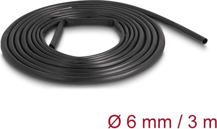 Actual product image Delock PVC insulating hose 3 m x 6 mm black (Cable conduit, 300 cm)