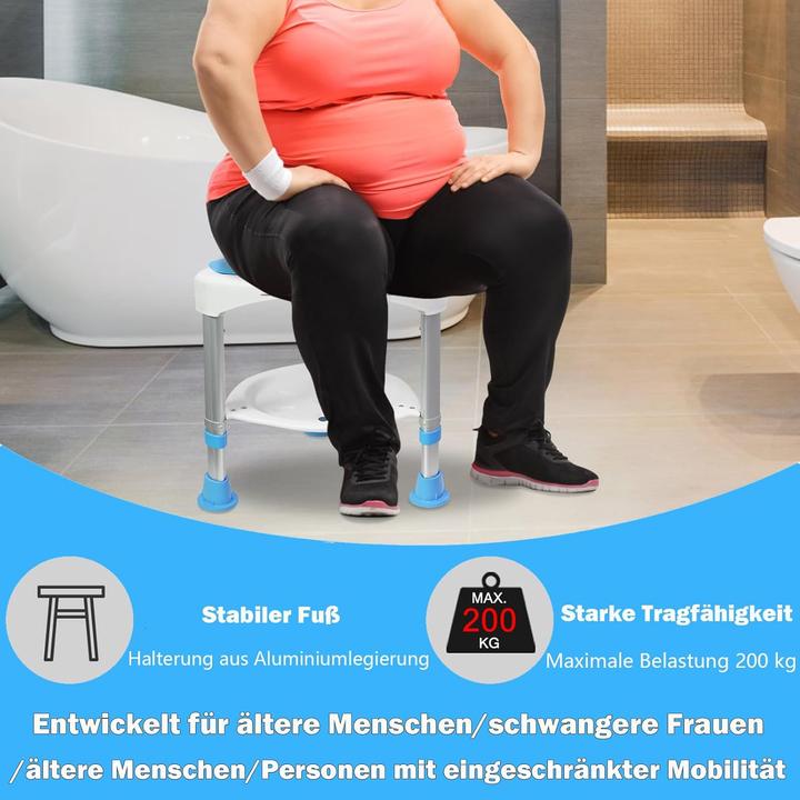 Actual product image Aufun Höhenverstellbarer Duschhocker, drehbar 360° (200 kg)