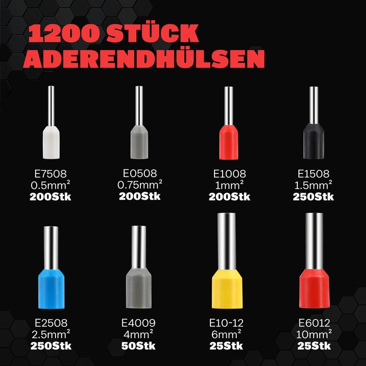 Produktbild Monzana Crimpzange + Aderendhülsen Set (55 mm)