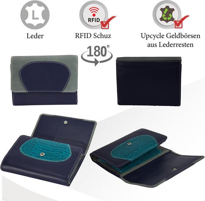 Immagine prodotto Sunsa Portafoglio da donna RFID in pelle riciclata No.1