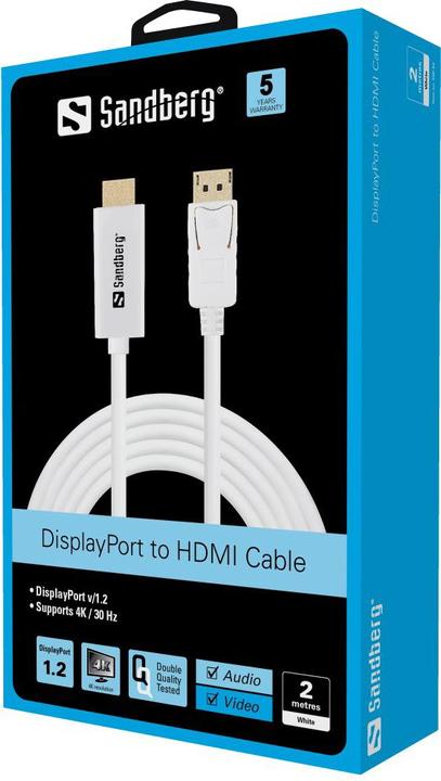 Produktbild Sandberg DisplayPort to HDMI 4K (2 m, HDMI, DisplayPort)