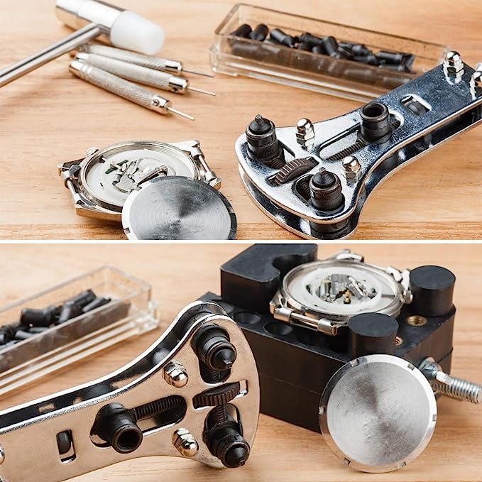 Image du produit Werkstein Kit d'outils universel pour montres - Kit de réparation avec pincettes, extracteur de maillons &