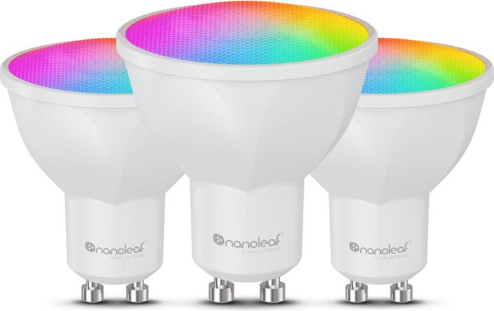 Image du produit Nanoleaf Essentials Smart GU10 Matter Pack de 3 ampoules (GU10, 400 lm, 3x)