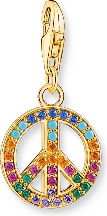 Immagine prodotto Thomas Sabo Pendente Charm Peace con pietre colorate, oro (Argento 925)