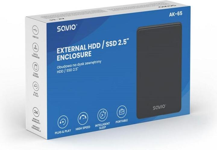 Productafbeelding Savio 2,5 externe HDD/SSD-behuizing USB 3.0 AK-65 (2.5")