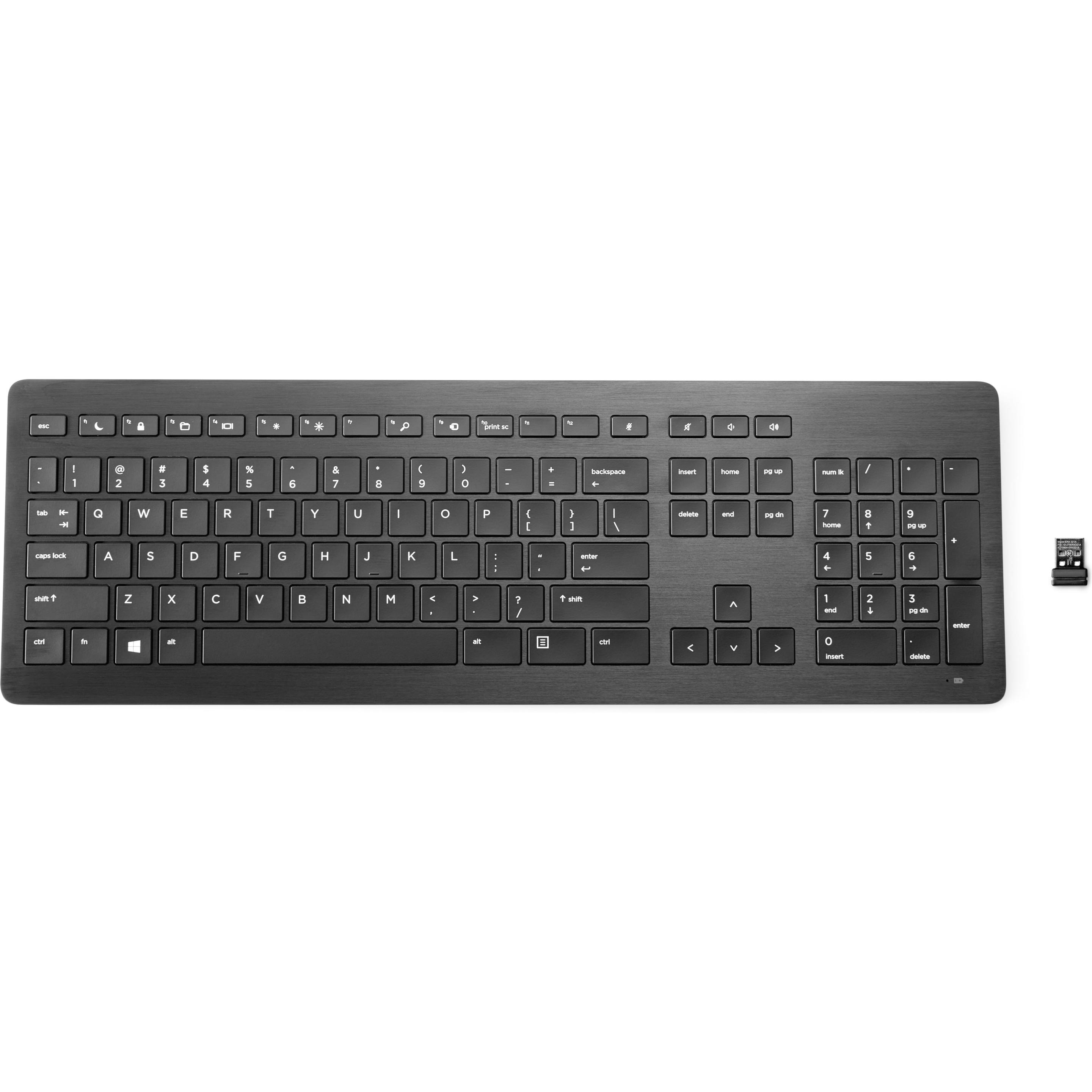 HP 917665-111 Tastatur RF Wireless (Englisch International, Kabellos), Tastatur, Schwarz