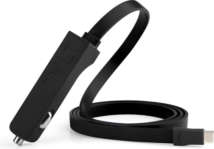 Actual product image Tylt RIBBN Dual Car Charger USB-C Black