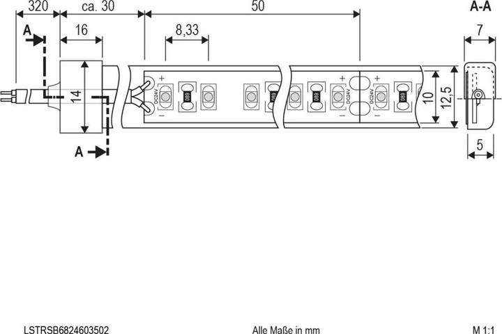 Produktbild EVN LSTRSB6824603502 LED-Strip IP68 (Weiss, 500 cm, Indoor)