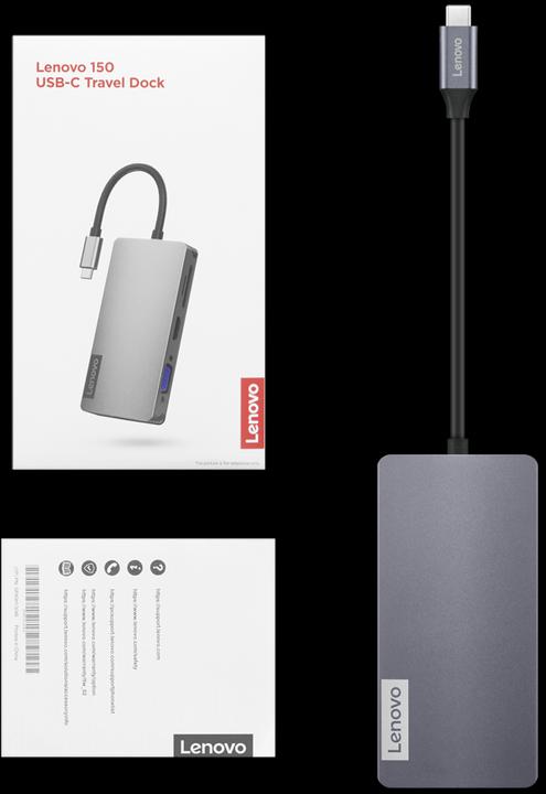 Actual product image Lenovo 150 USB-C Travel Dock (P) (USB-C, 1 Ports)