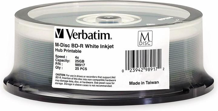 Immagine prodotto Verbatim M-Disc BD-R 25GB 4x spindle stampabile (25 x)